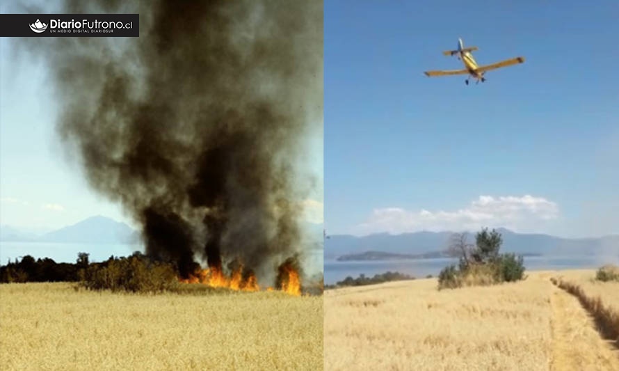 Avioneta ayudó a sofocar incendio cerca de casa del Presidente Piñera