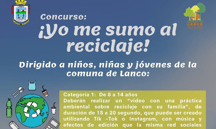 Lanco invita a niños a participar de concurso ¡Yo me sumo al reciclaje!