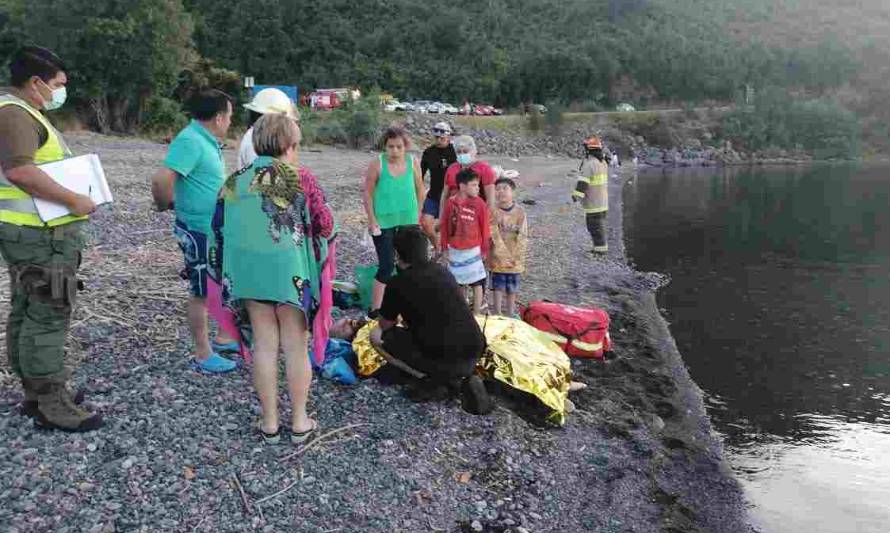 Riñinahue: Santiaguino se salvó de morir ahogado por rescatar un flotador