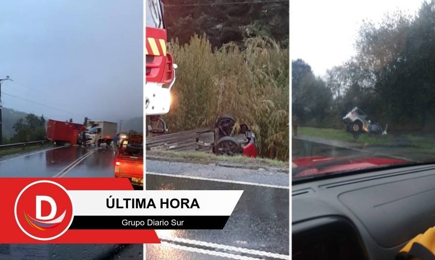 Ruta resbaladiza provoca serie de accidentes en ruta Paillaco-Valdivia