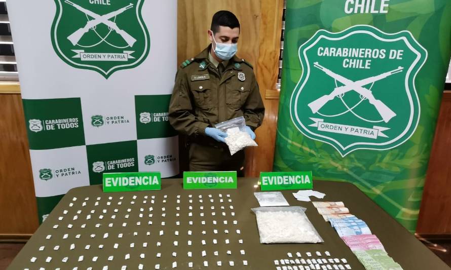 Carabineros decomisó cerca de un kilo y medio de pasta base en Valdivia