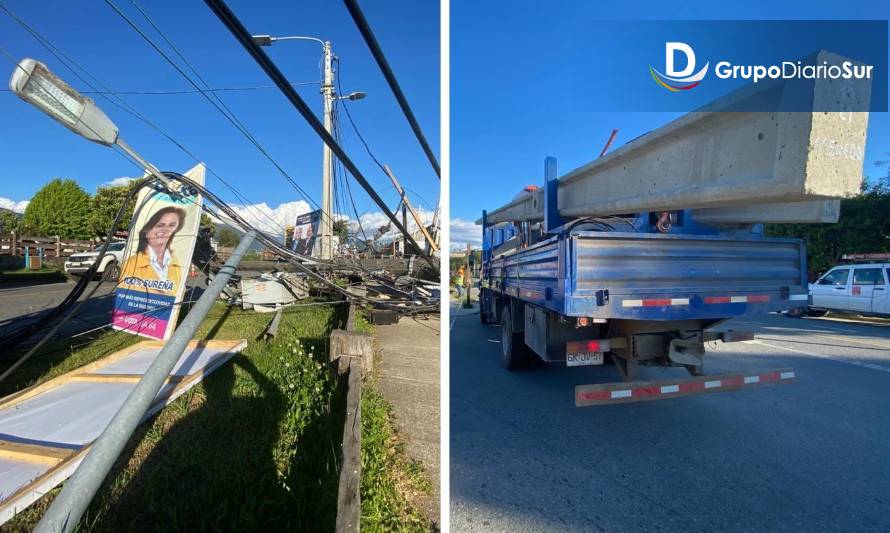 Más de 6 mil afectados dejó corte de luz provocado por camión en Futrono