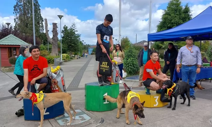 Premian a los ganadores de la gran corrida canina en Lanco