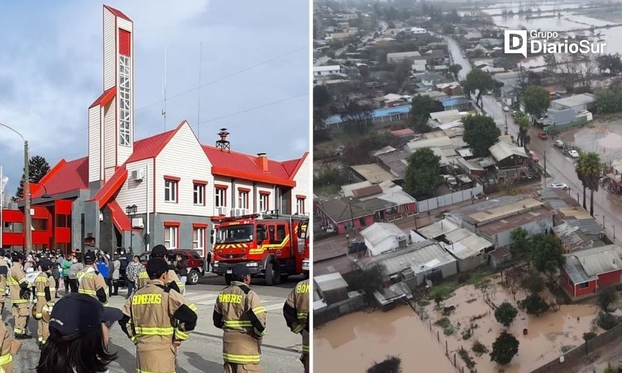 Bomberos de Futrono va en ayuda de voluntarios damnificados por inundaciones