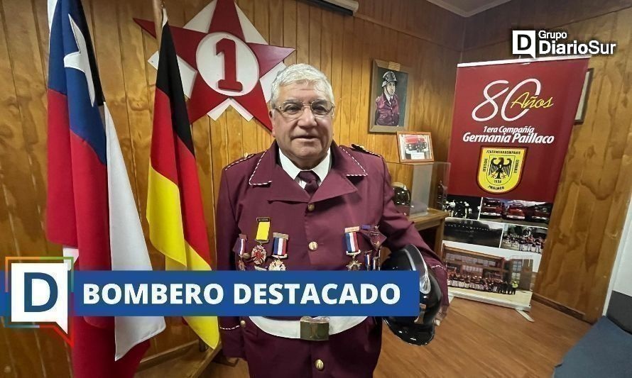 Día del Bombero: Voluntario insigne es destacado en Paillaco