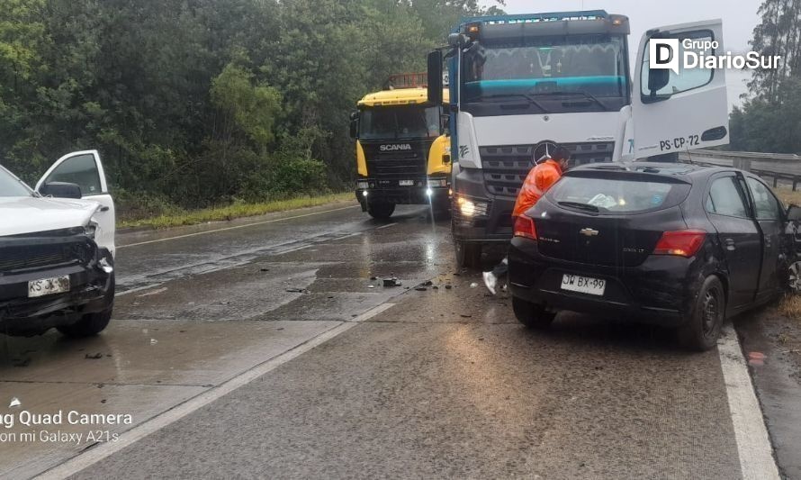 A la altura de Mariquina: reportan colisión múltiple en Ruta 5