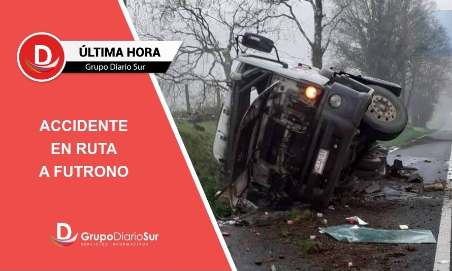 Camión lechero volcó y conductor pudo salir por sus propios medios