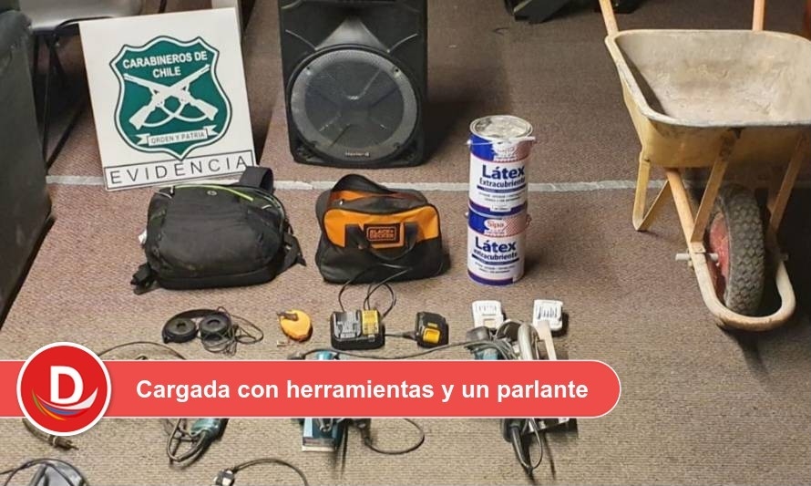 Carabineros detuvo a pareja que robaba carretilla desde automotora